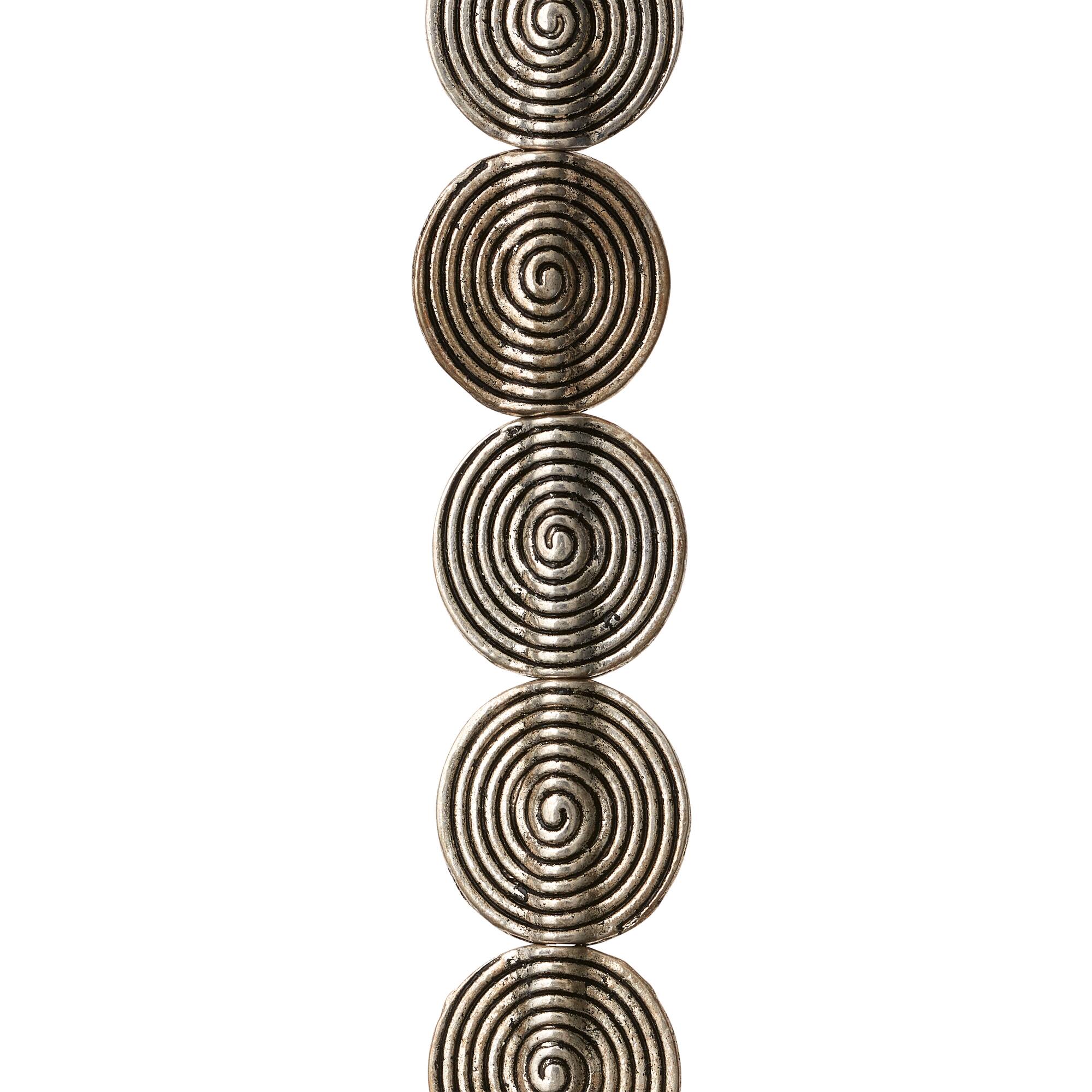 Silver Plated Metal Flat Lentil Beads, 15mm by Bead Landing™